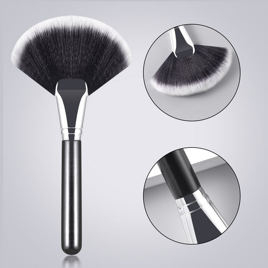 RONSHADOW Large Fan-Shaped Loose Powder & Powder Brush