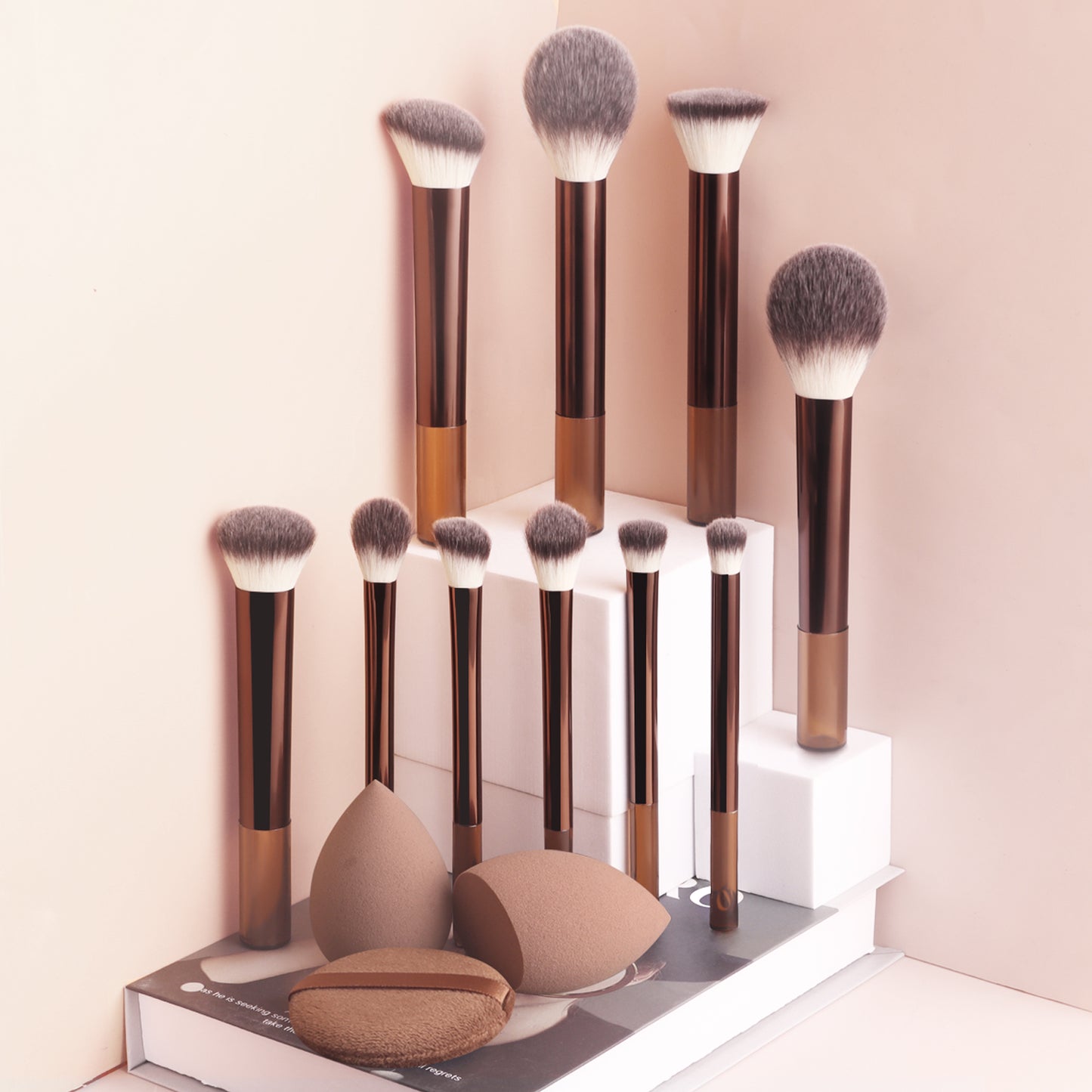 13-Piece Complete Makeup Kit | Multi-Functional Brushes, Sponge & Puff for Foundation, Eyeshadow & Contour | All-in-One Professional Cosmetic Tools for Women