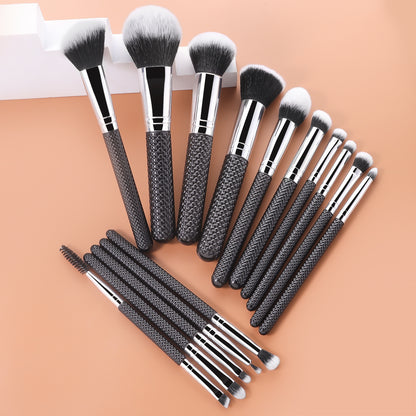 RONSHADOW BLACK DIAMOND PRO PINSELSET | *15 Pinsel in Salonqualität • Diamantgriff-Design • Reisefertig*